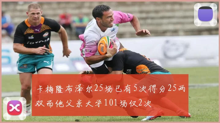 卡梅隆布泽尔25场已有5次得分25两双而他父亲大学101场仅2次